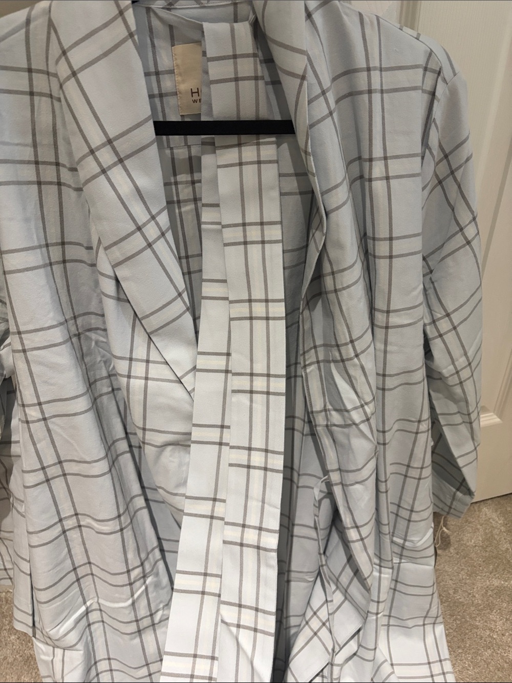 Light Gray Plaid Robe - Picture 2 of 9